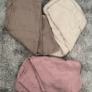 Set of Three NWT Linen Pants in Pink, Beige, and Taupe (M)